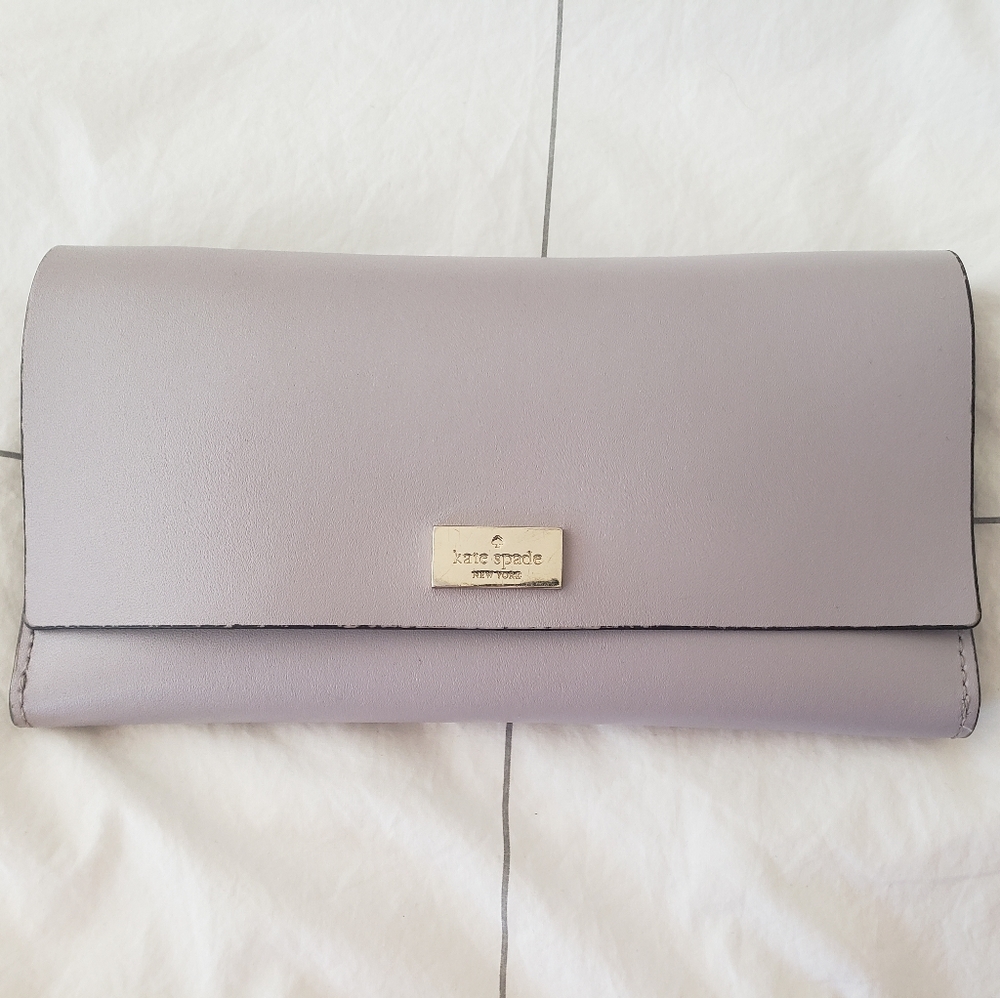 Kate Spade Lavender & Gold Leather Wallet